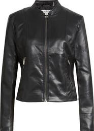 Via Spiga Front Zip Faux Leather Jacket