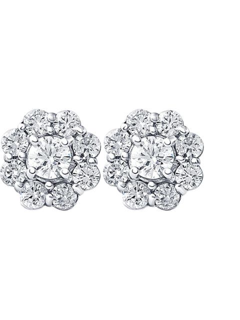 2 1/2ct Halo Fire Pure Lab Grown Diamond Studs 14K Gold