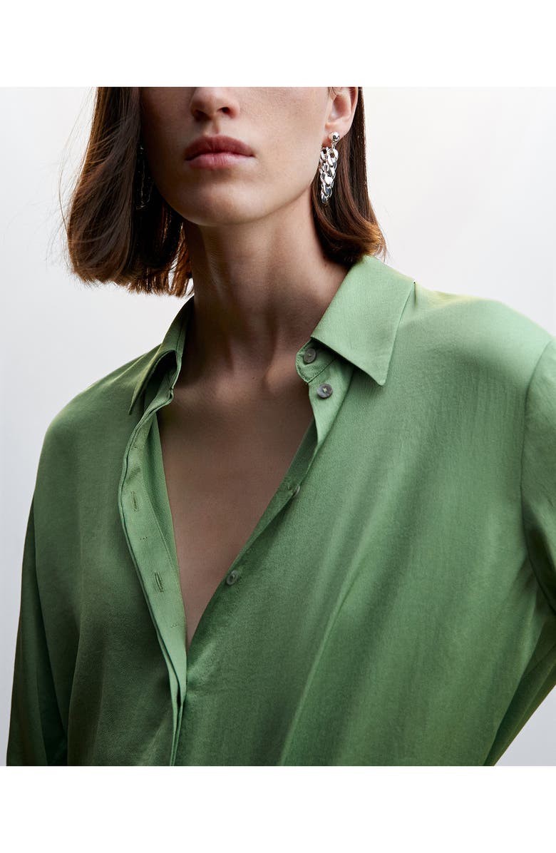 MANGO Satin Button-Up Shirt, Alternate, color, 