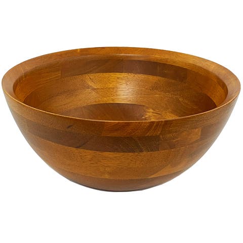 Rubberwood Conical Bowl, Large 5-Inch x 14-Inch Diameter