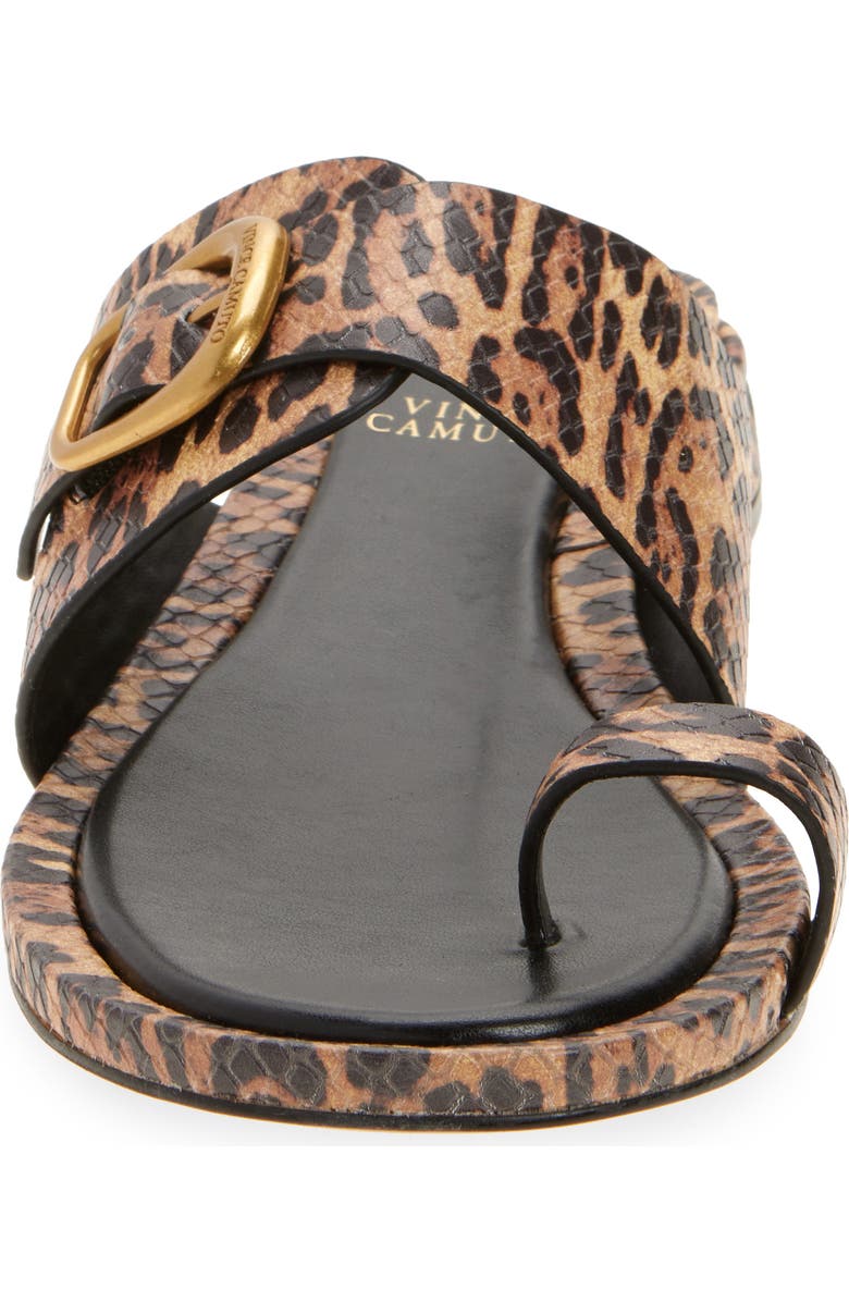 Vince Camuto Ranista Slide Sandal, Alternate, color, Black/ Natural Snake