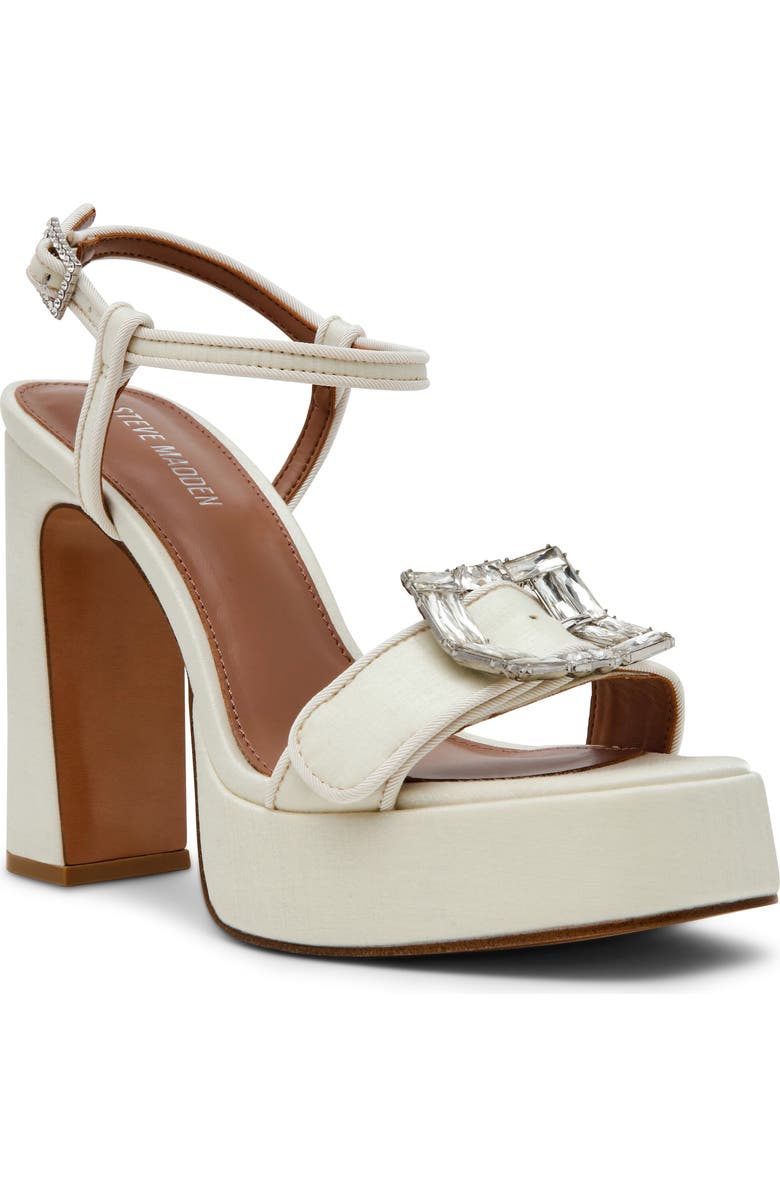Steve Madden Liandra Ankle Strap Platform Sandal, Main, color, Ivory Satin