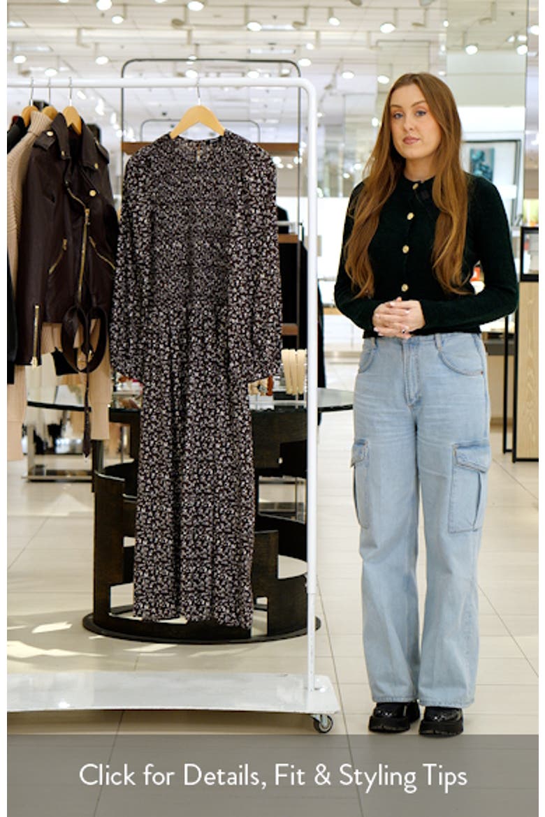 Selena Long Sleeve Smock Bodice Cotton Blend Midi Dress video