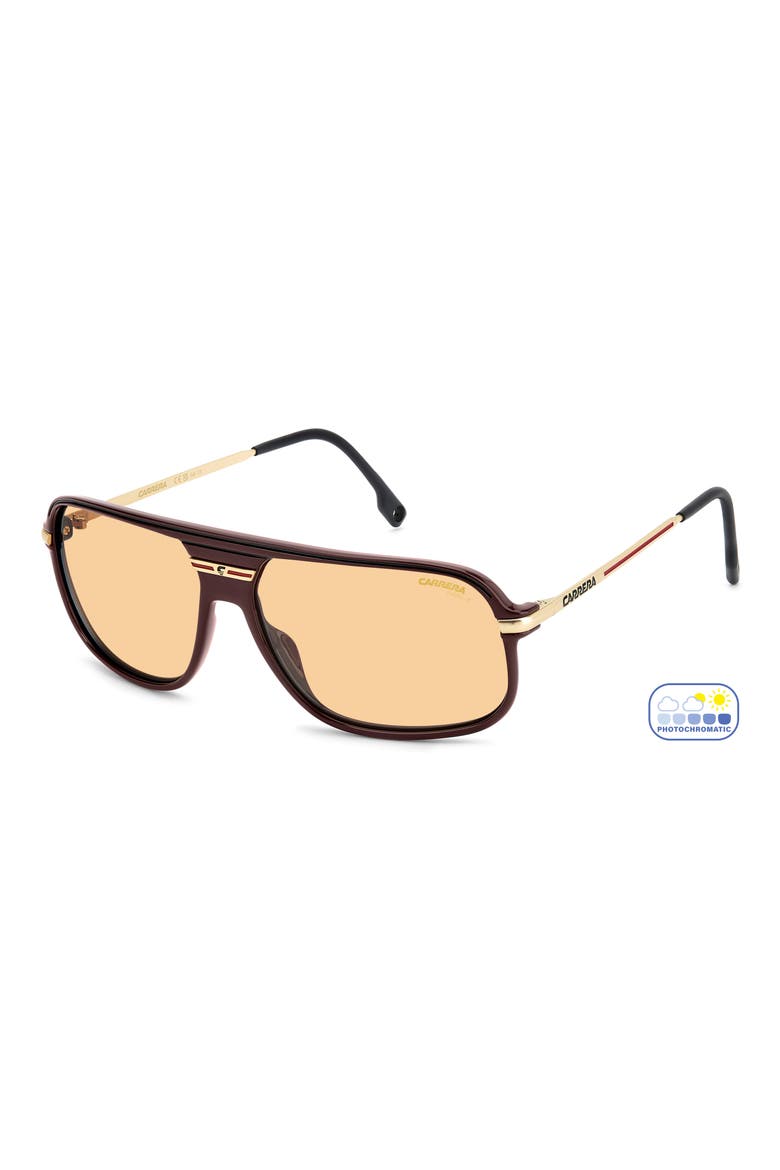 C Sport 62mm Oversize Rectangular Sunglasses, Alternate, color, BURGUNDY GOLD/ ORANGE PHOTO