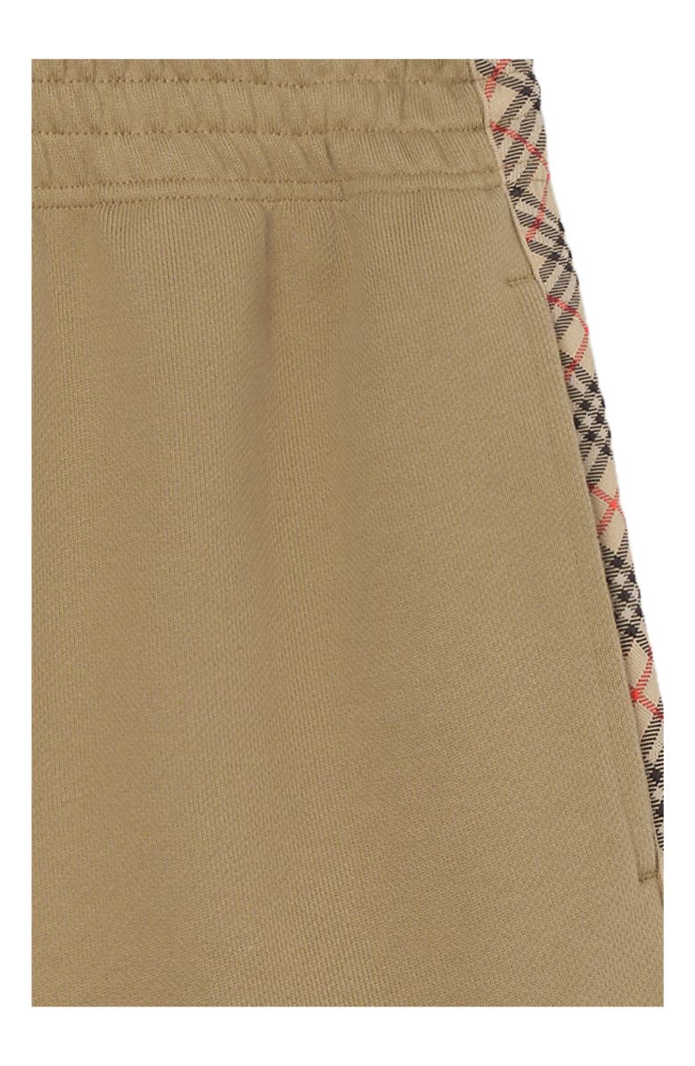 Burberry Check Trim Cotton Shorts, Alternate, color, Sparrow Beige