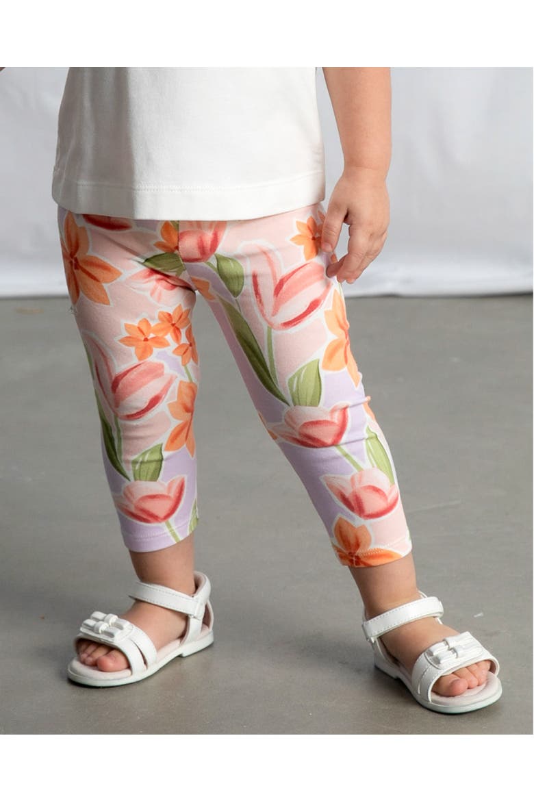 Graphic Top and Floral Legging Set, Alternate, color, White