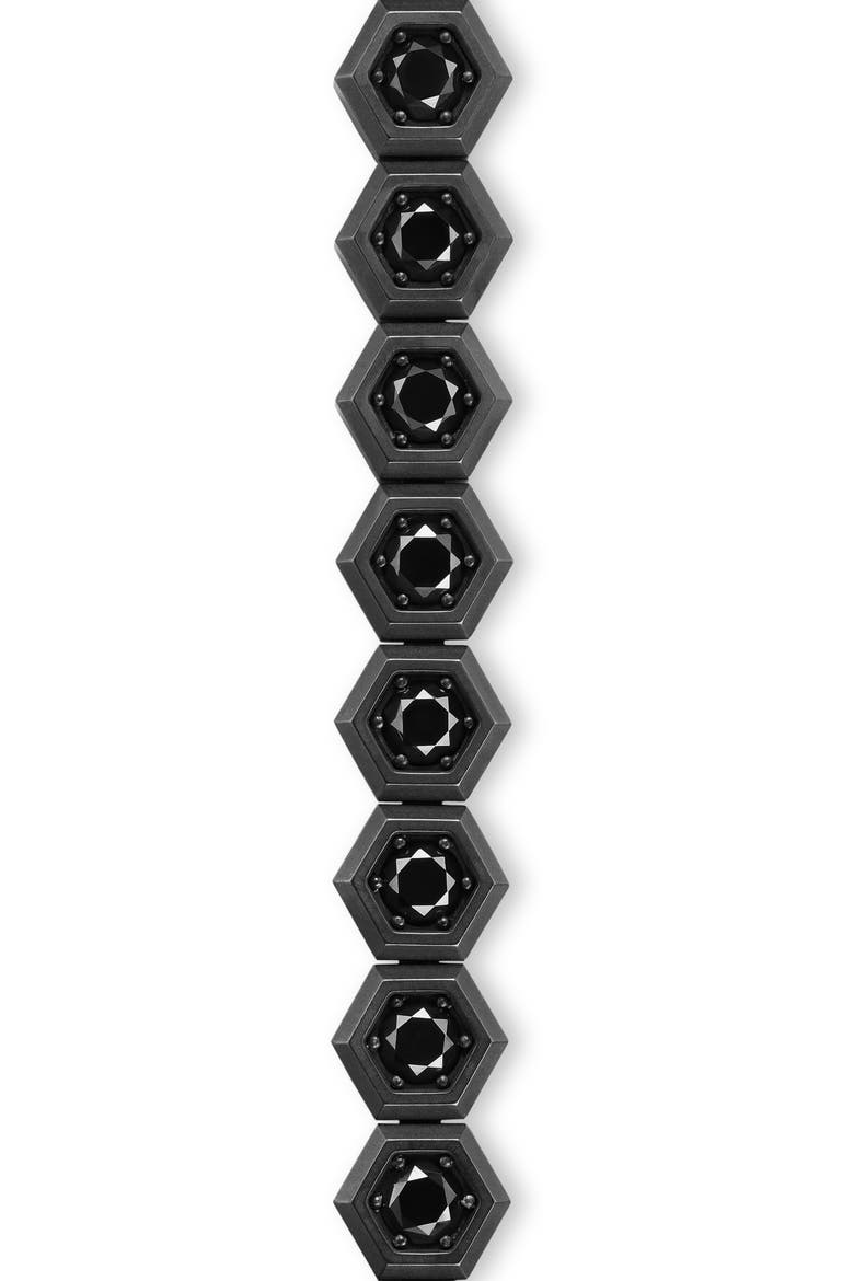 Men's Hex Pavé Tennis Bracelet in Black Titanium with Black Diamonds, Alternate, color, ALTERNATIVE MATERIAL