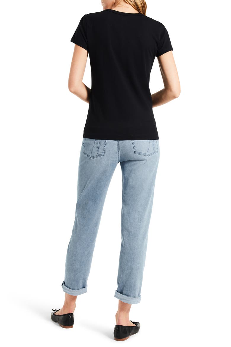 Perfect V-Neck Cotton Blend T-Shirt, Alternate, color, BLACK ONYX