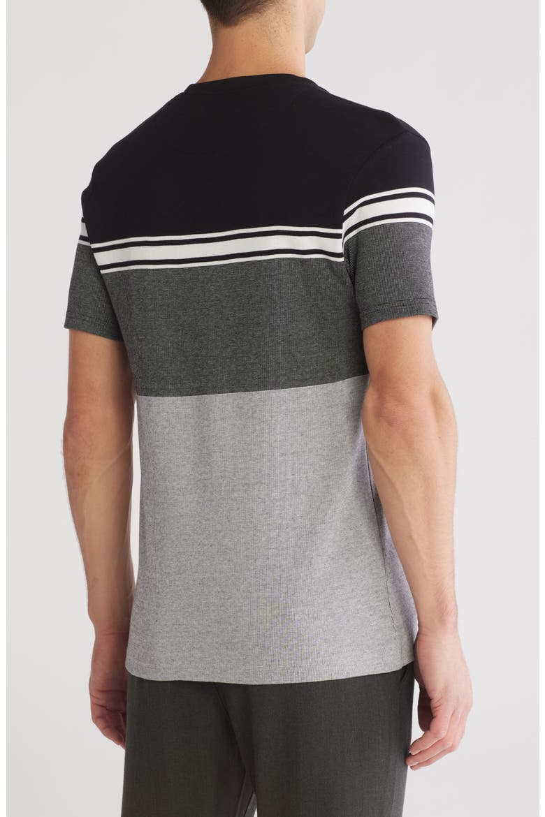 Stripe Colorblock T-Shirt, Alternate, color, BLACK GREY