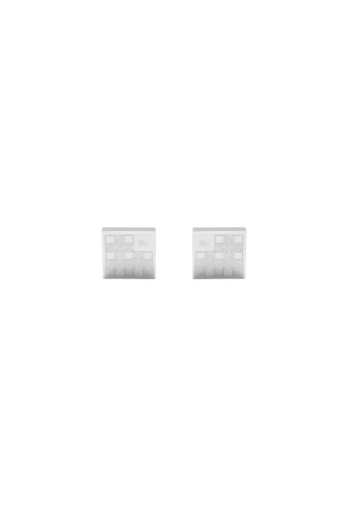 Burberry Check Prism Cufflinks In Silver