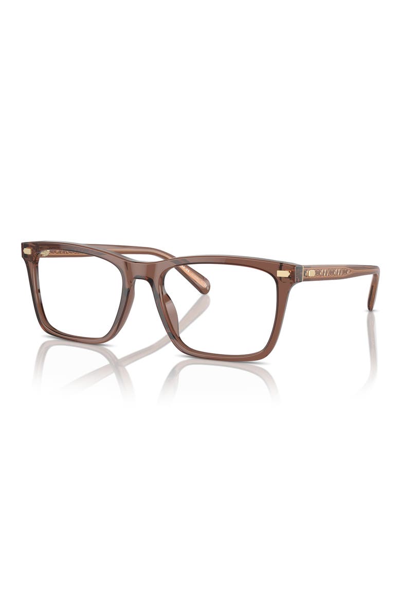 57mm Square Optical Glasses, Alternate, color, TRANSPARENT PECAN / DEMO LENS
