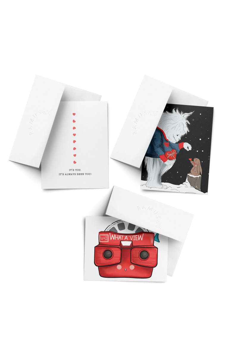 Ramus & Co Love/Friendship Greeting Card Pack (3ct) "It's You, What A View, Yeti", Main, color, Multi-Pack