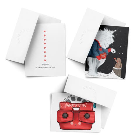 Love/Friendship Greeting Card Pack (3ct) "It's You, What A View, Yeti"