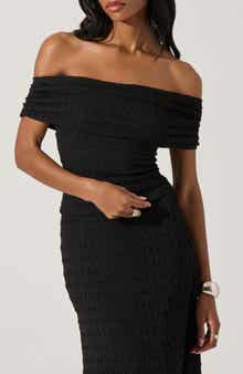 ASTR the Label Off the Shoulder Textured Knit Top