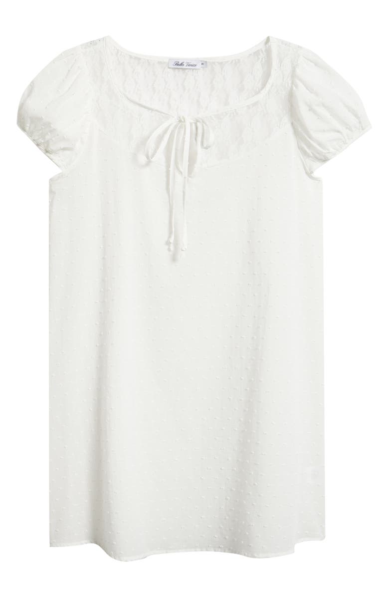 Bella Venice Margaret Lace Trim Minidress, Alternate, color, White