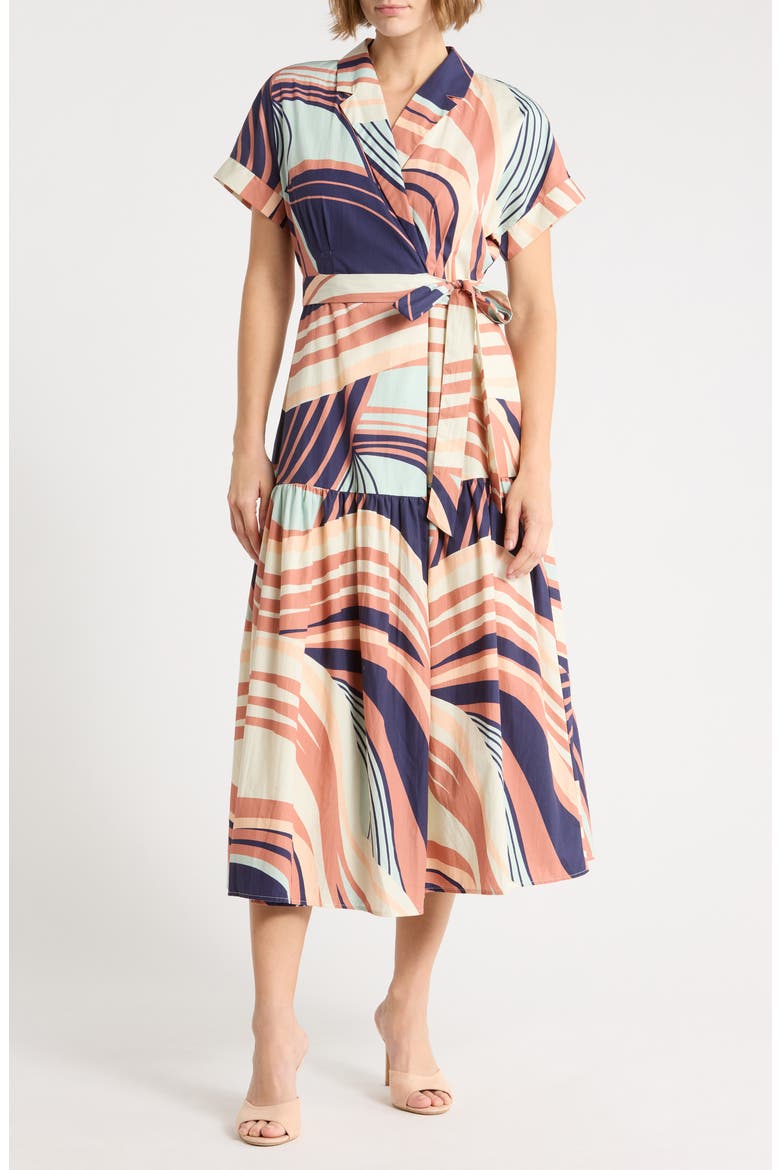 Rosen Wrap Maxi Dress, Main, color, MULTI ORGANIC WAVY GEO