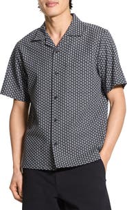 Theory Noll Gemometric Cotton Camp Shirt