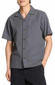 Theory Noll Gemometric Cotton Camp Shirt