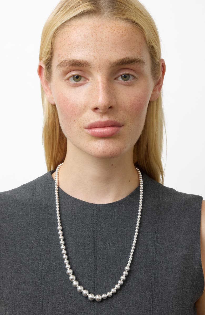 Lié Studio The Olivia Beaded Necklace, Main, color, Silver