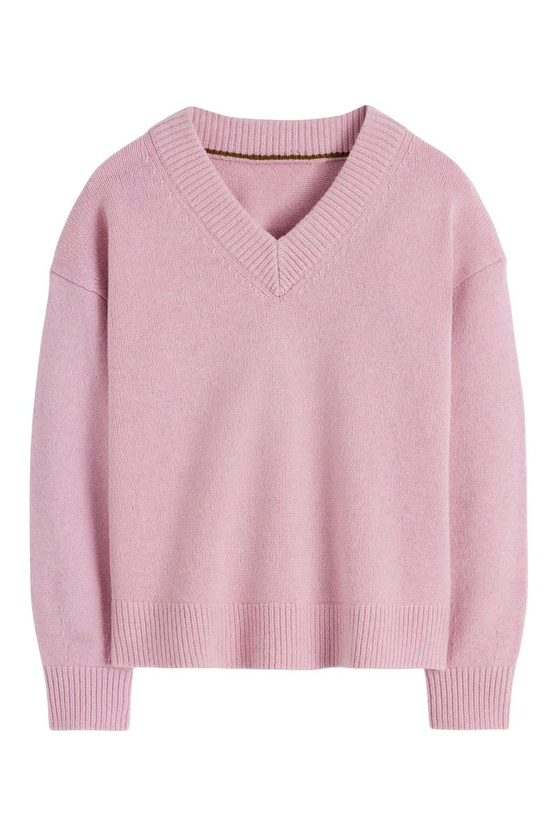 Marion Merino Wool V-Neck Sweater, Main, color, BLUSH PINK