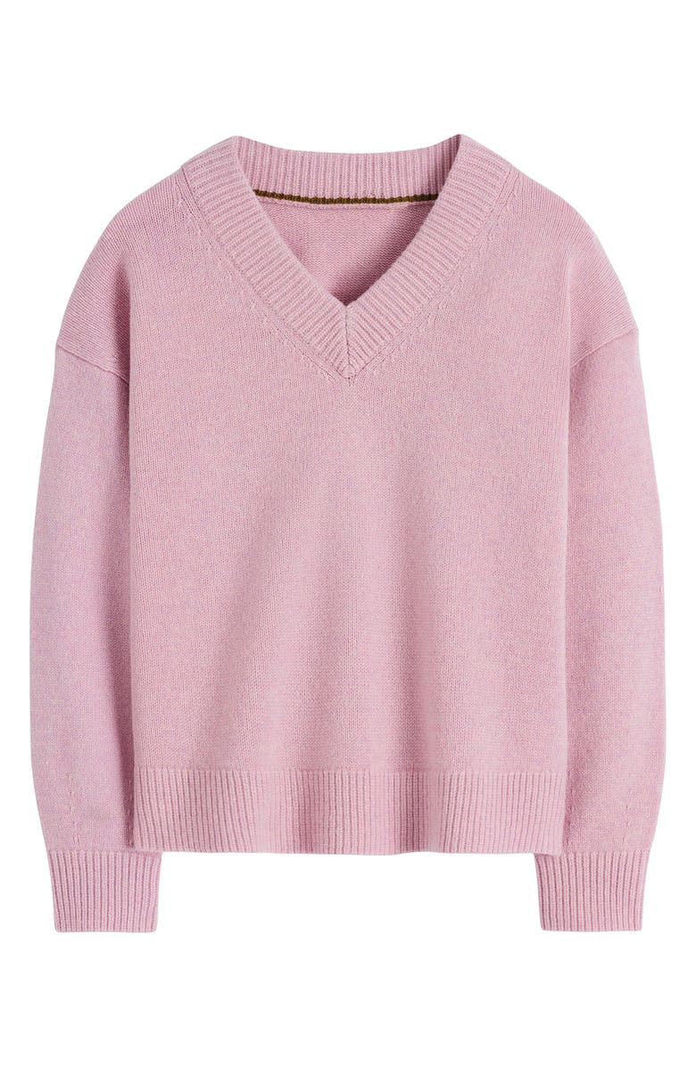Boden Marion Merino Wool V-Neck Sweater, Main, color, Blush Pink