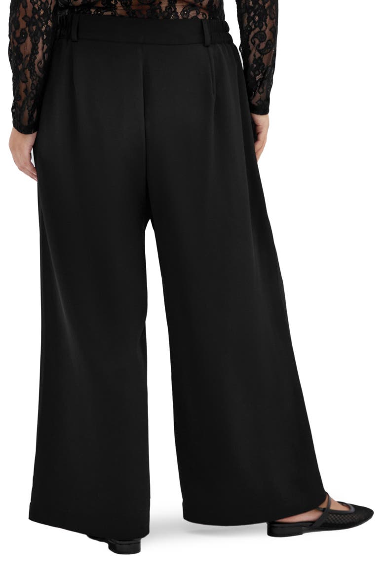 Jordan Pleat Wide Leg Pants, Alternate, color, BLACK