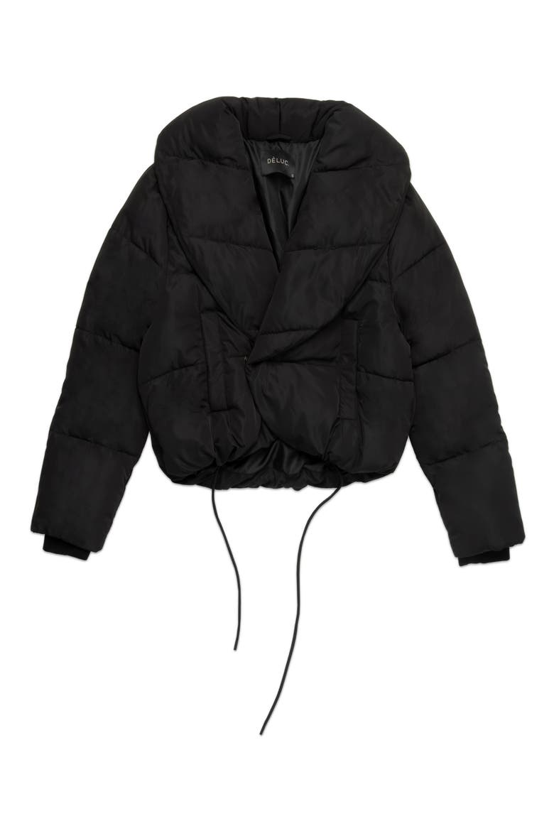 Gregory Quilted Crop Puffer Jacket, Main, color, BLACK