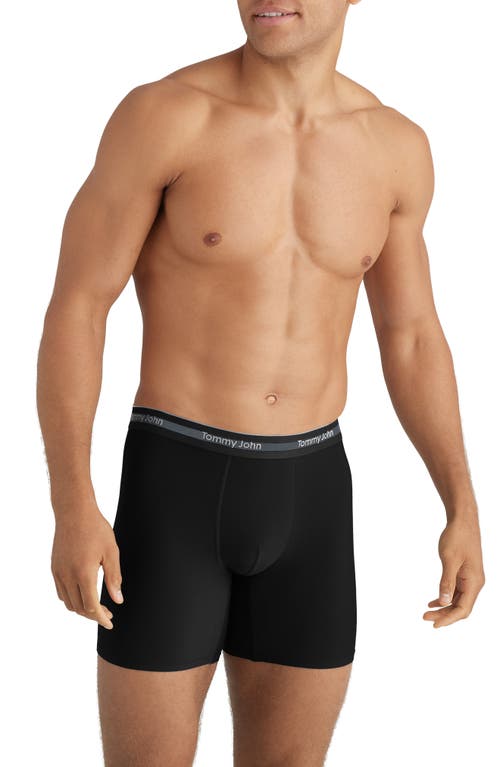 Tommy John 3-pack Second Skin 6-inch Stretch Modal Boxer Briefs In Black