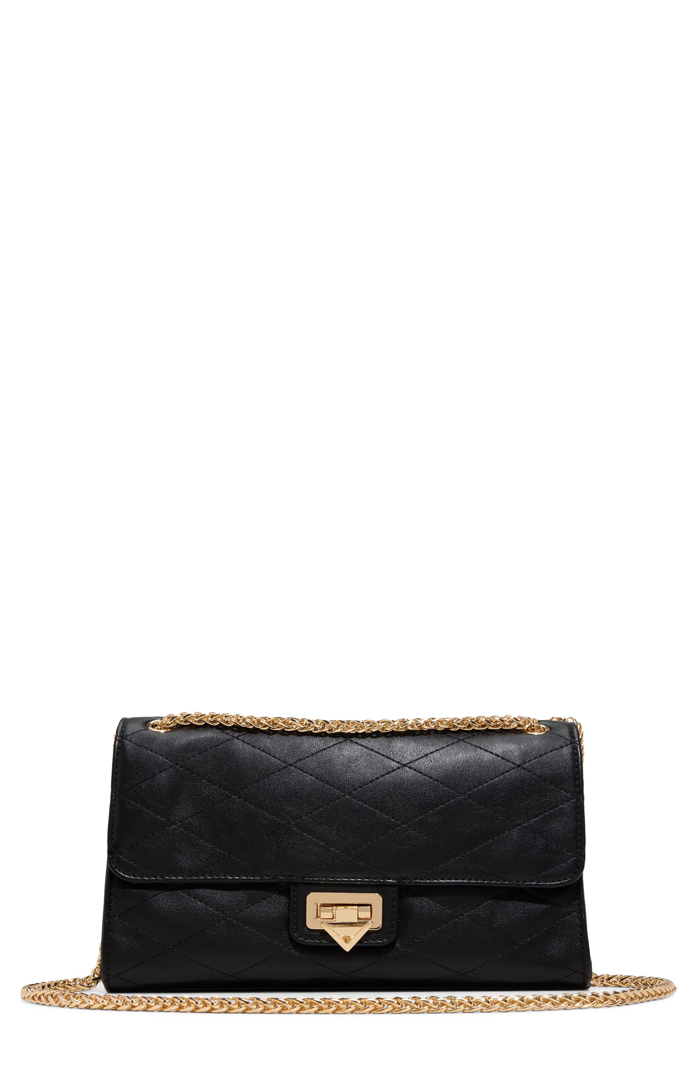 Melinda Faux Leather Crossbody Bag, Main, color, BLACK
