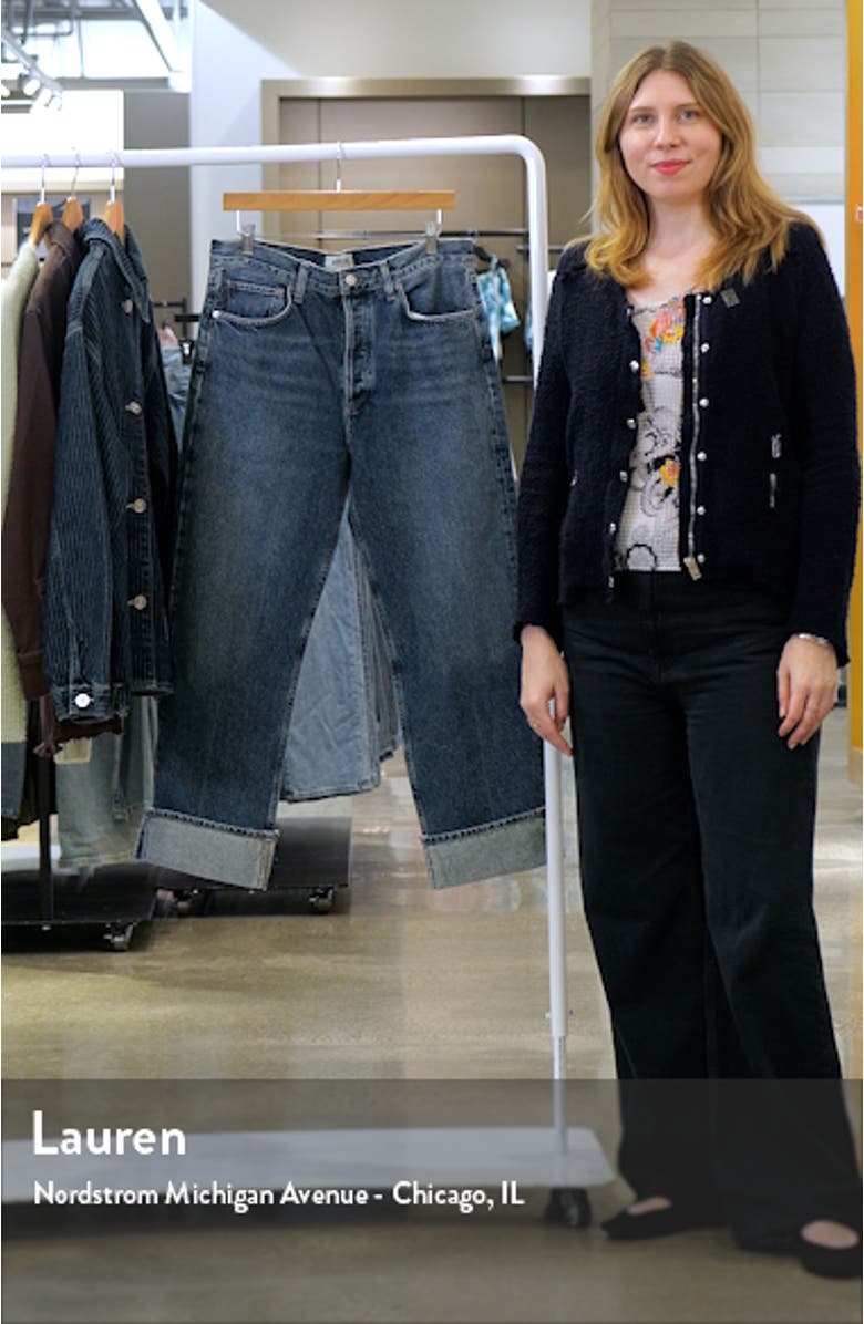 Fran High Waist Cuff Wide Leg Jeans, sales video thumbnail