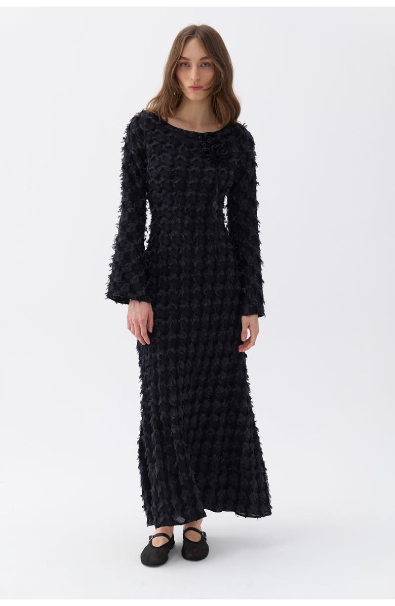 Nocturne Backless Long Sleeve Maxi Dress, Alternate, color,