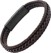 Link Up Woven Leather And Stainless Steel Bracelet