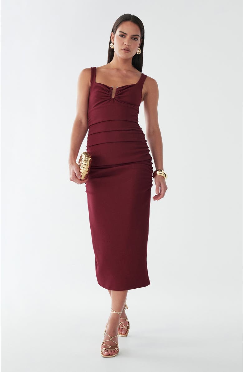 BWLDR Brookes Midi Dress, Alternate, color, Burgundy