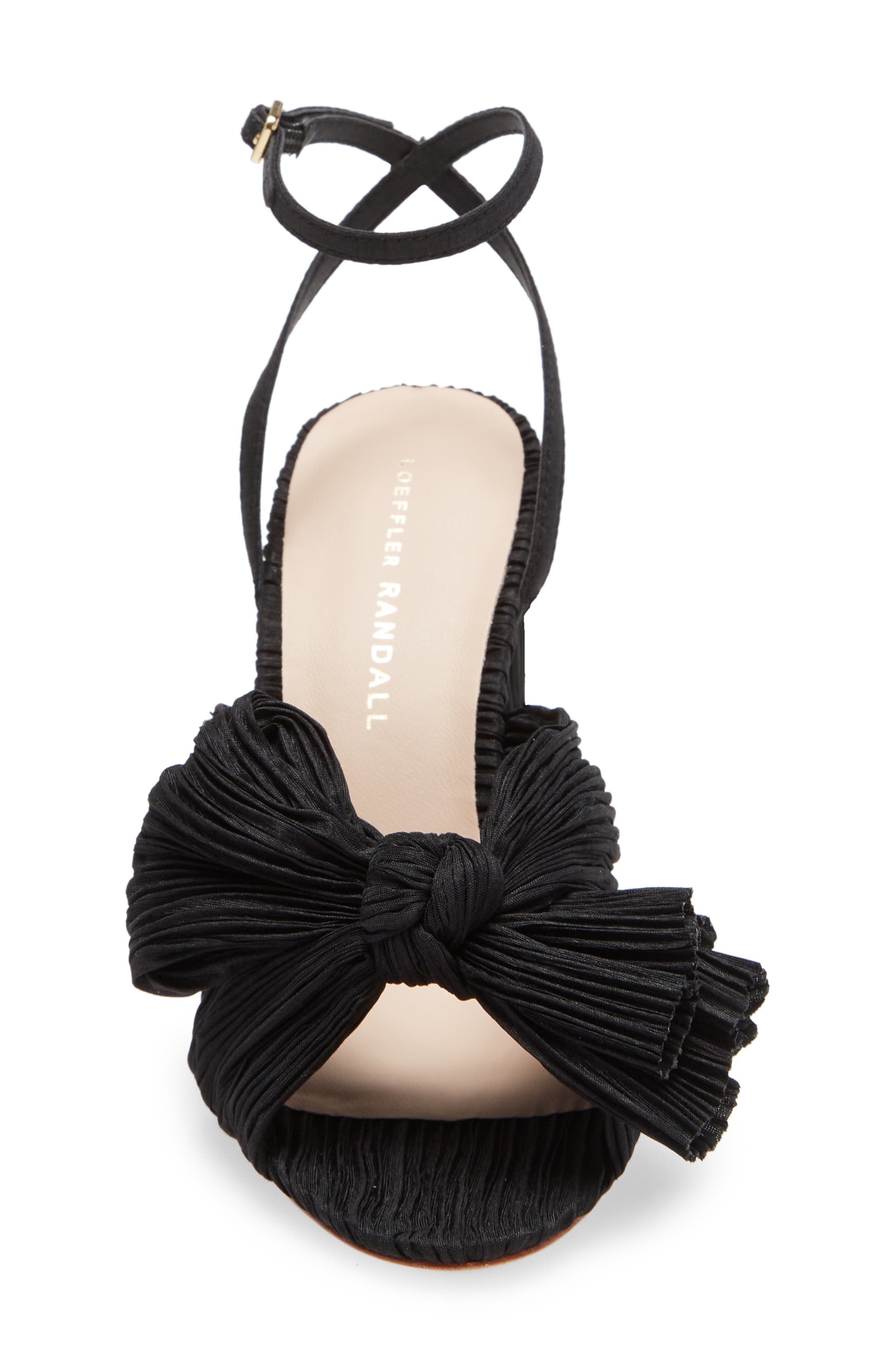 Loeffler Randall Camellia Knotted Sandal, Alternate, color, Black