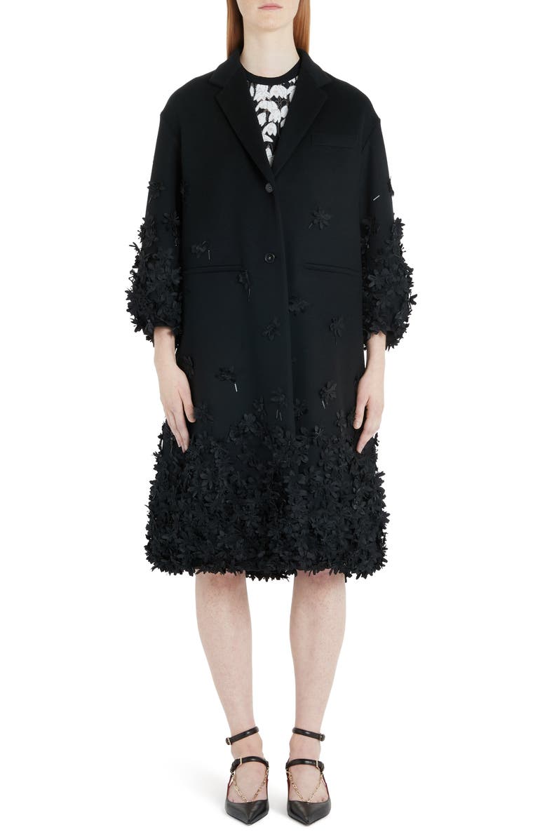 Valentino Bucaneve Lace Hem Jacquard Sweater Minidress, Alternate, color,