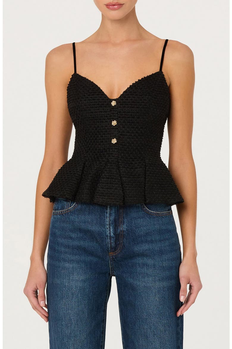 Paislee Texture Peplum Top, Main, color, BLACK