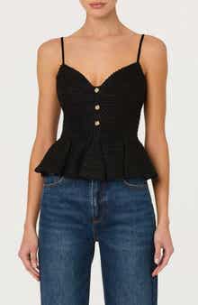 Paislee Texture Peplum Top