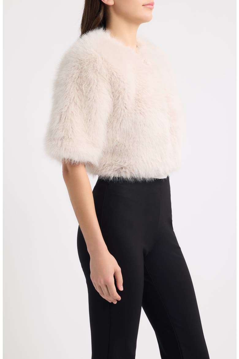 Faux Fur Shrug, Alternate, color, IVORY SHELL