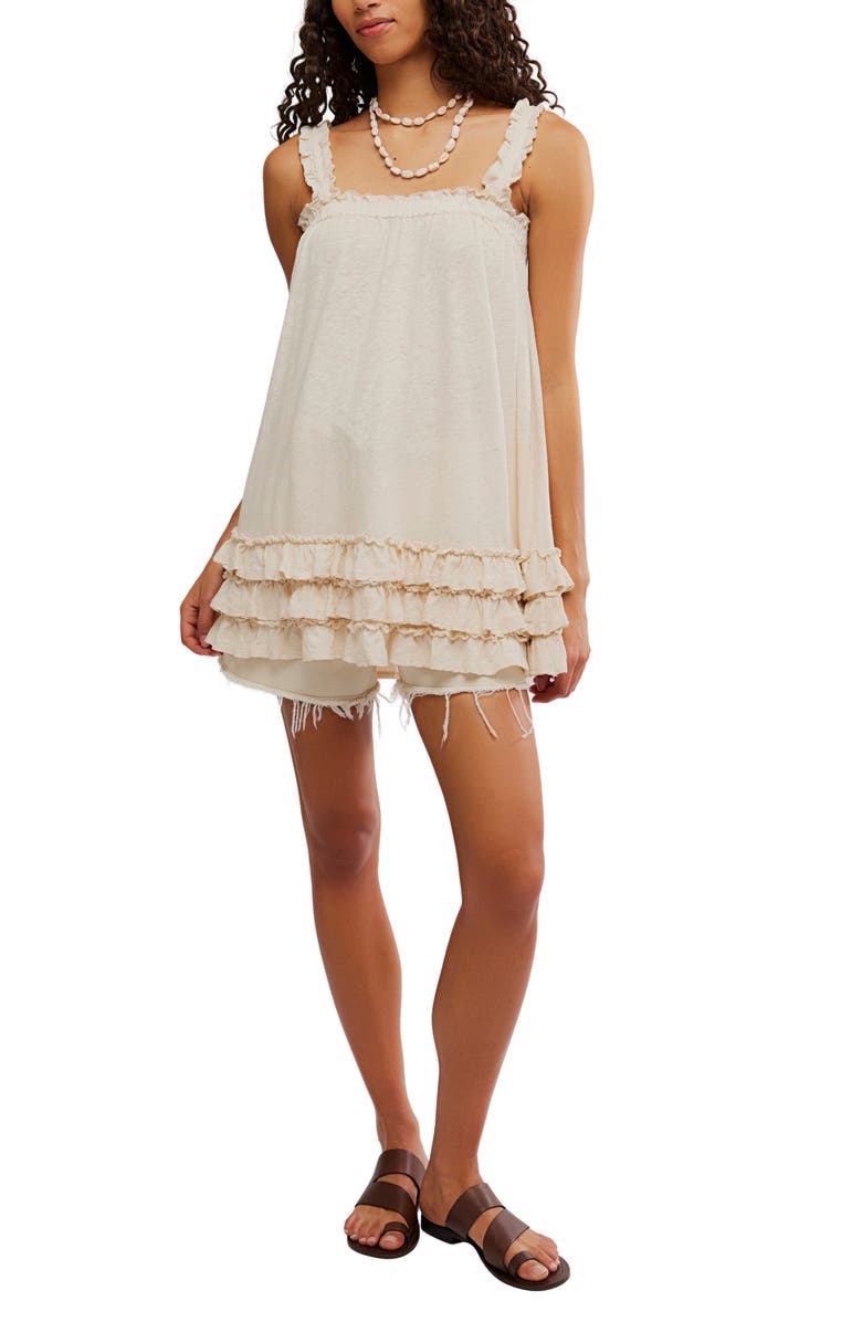 Free People Spring Tide Ruffle Tunic Top, Alternate, color, Tea