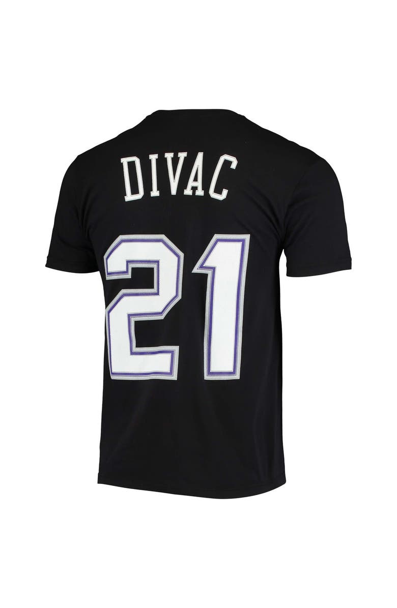Mitchell & Ness Men's Mitchell & Ness Vlade Divac Black Sacramento Kings Hardwood Classics Stitch Name & Number T-Shirt, Alternate, color, 