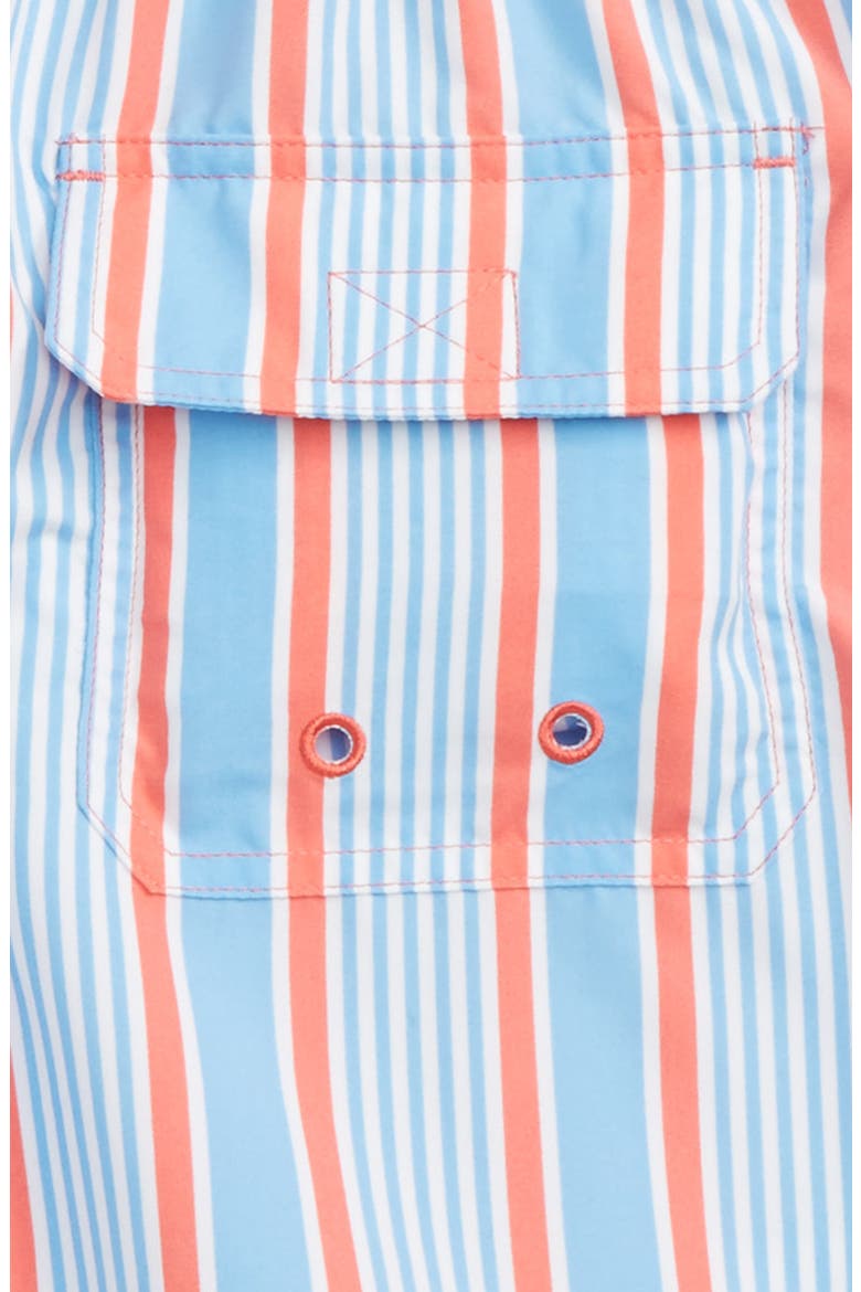 Stripe Bungalow Swim Trunks, Alternate, color, MAI TAI