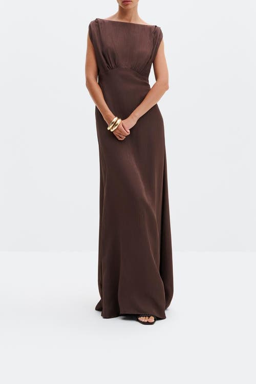 Malina Jacqueline Jacquard Scarf Detailed Dress In Burgundy