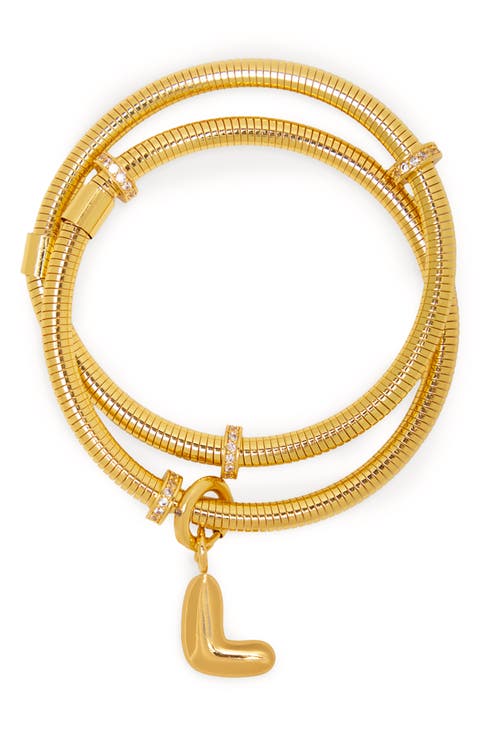 Bubble Charm Initial Bracelet