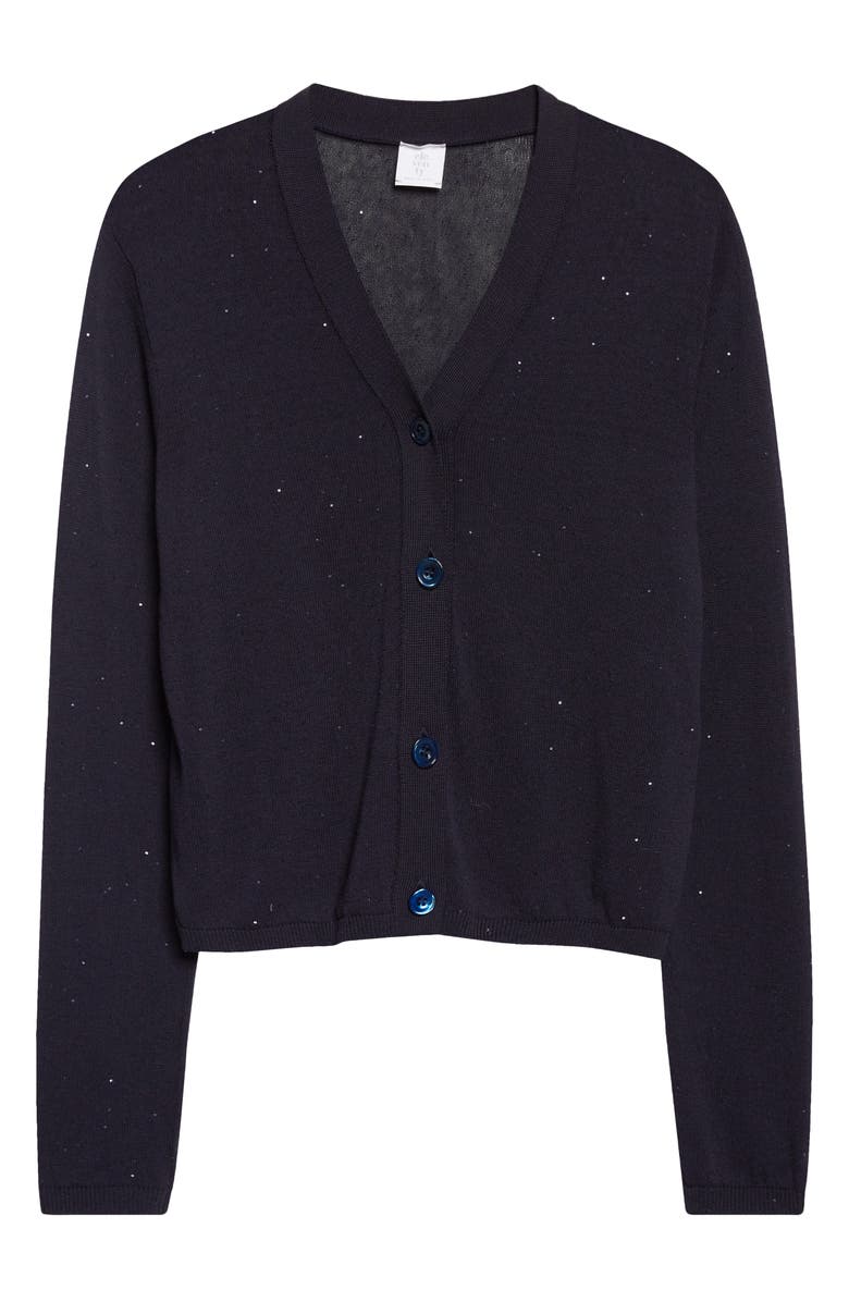 Eleventy Micro Sequin Silk & Cotton Cardigan, Alternate, color, 11N New Blue