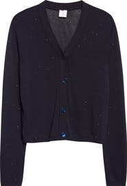 Eleventy Micro Sequin Silk & Cotton Cardigan