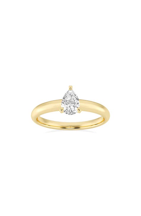 Pear Cut Lab Created Diamond Engagement Ring - 0.50 ctw