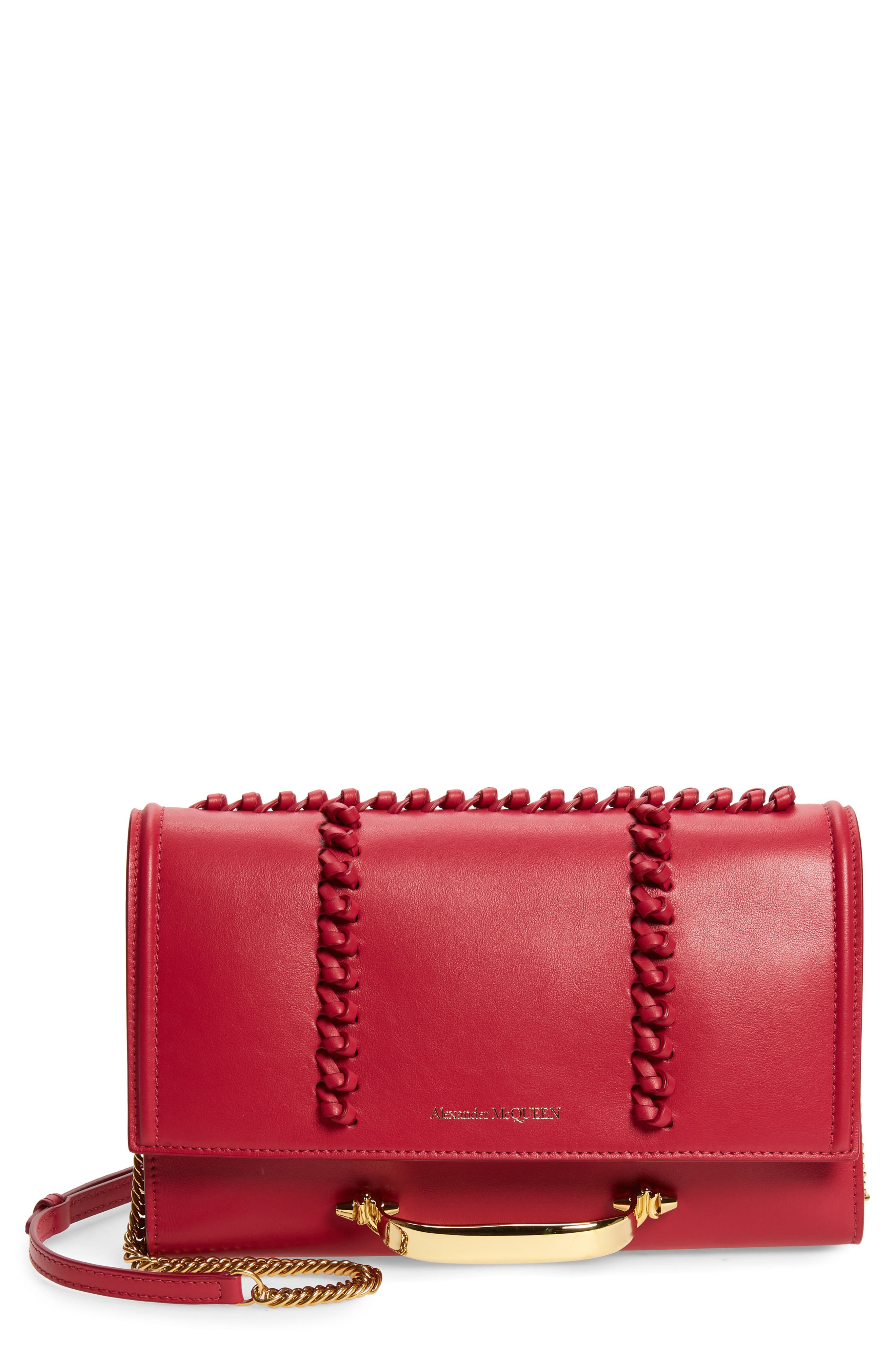 McQueen Alexander McQueen Small The Story Knotted Leather Crossbody Bag, Main, color, 