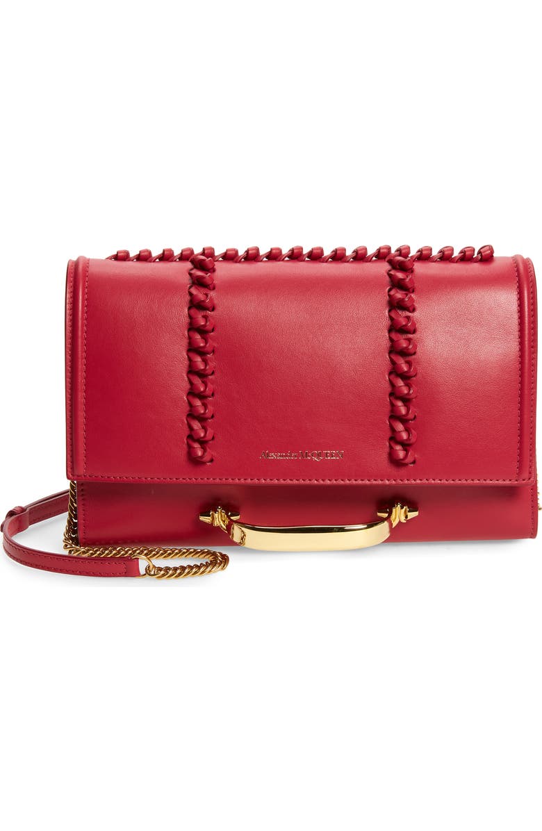 McQueen Alexander McQueen Small The Story Knotted Leather Crossbody Bag, Main, color,