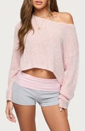 EDIKTED Florentina Off the Shoulder Crop Sweater