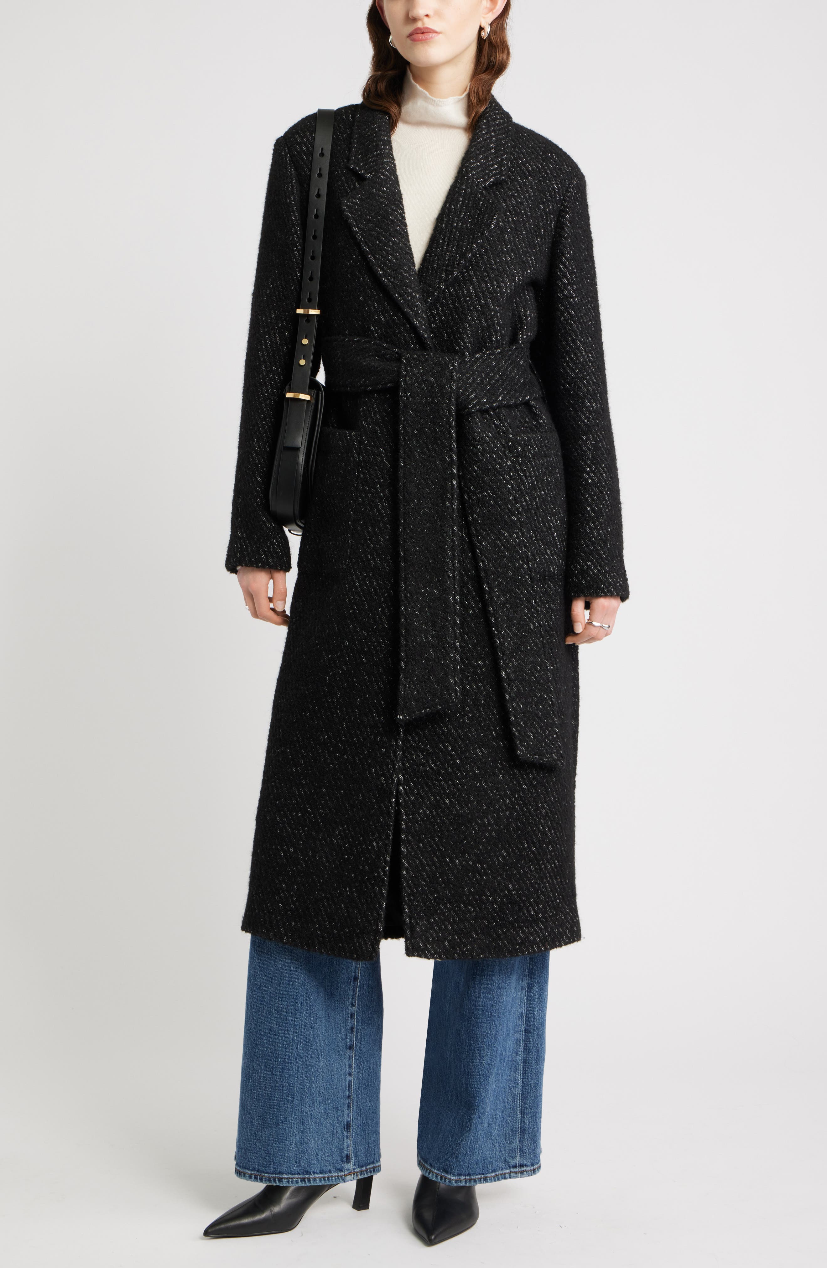 Belted Textured Trench Coat - image 2